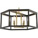 Union Estates 6 Light 24 inch Coal And Soft Brass Island Light Ceiling Light